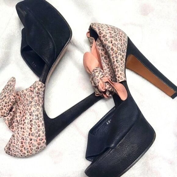 Michael Perry High Heel Cheetah Print Leather 10 - Picture 9 of 16